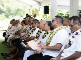 Samoan cabinet ministers at this week's swearing-in ceremony for the new ministers