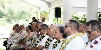 Samoan cabinet ministers at this week's swearing-in ceremony for the new ministers