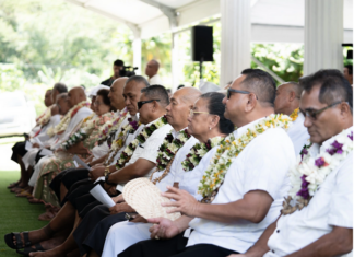 Samoan cabinet ministers at this week's swearing-in ceremony for the new ministers