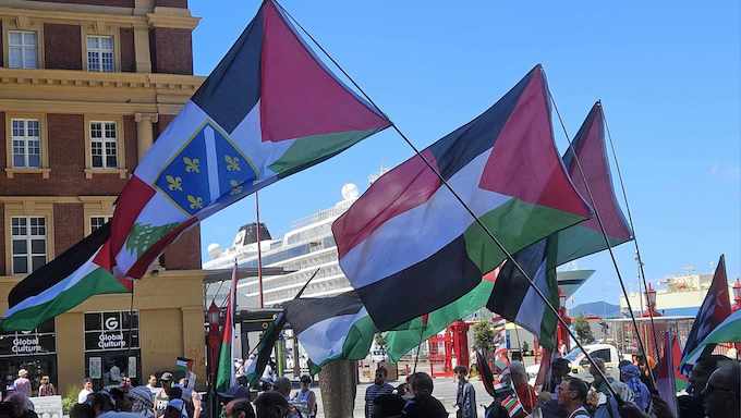 The BDS rally in support of Palestine at Auckland's Te Komitanga