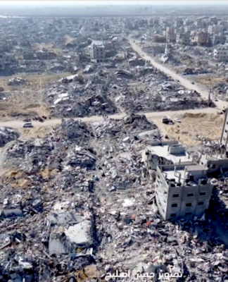 A Palestinian journalist, Hassan Eslaih, has shared videos on Instagram showing the mass destruction by Israeli attacks on al-Jnaina