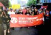 A protest over a controversial and widely condemned series of heavily armed nationwide Te Urewera raids