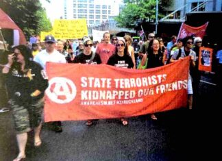 A protest over a controversial and widely condemned series of heavily armed nationwide Te Urewera raids