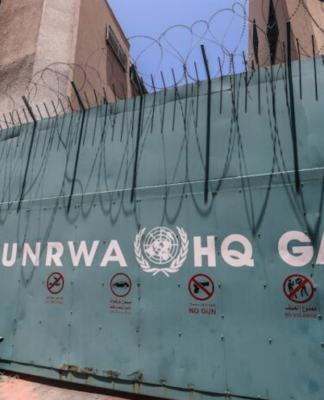 The UNRWA headquarters depot in Gaza