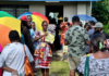 The Owen Hall polling station in Port Vila, Vanuatu, as the snap election got under way today