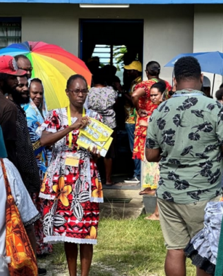 Vanuatu polling underway in snap election one month after quake The Owen Hall polling station in Port Vila, Vanuatu, as the snap election got under way today