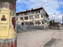 A candidate’s campaign poster for Vanuatu’s snap general election next week on January 16