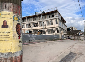 A candidate’s campaign poster for Vanuatu’s snap general election next week on January 16