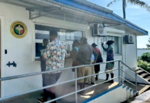 Voters in Port Vila line up at the Vanuatu Electoral Commission