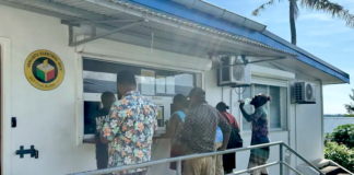 Voters in Port Vila line up at the Vanuatu Electoral Commission