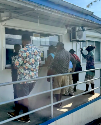 Voters in Port Vila line up at the Vanuatu Electoral Commission