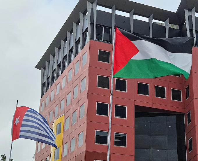 Flags of decolonisation in Suva, Fiji