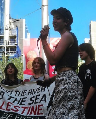 University students in Adelaide protesting over Israel's genocide in Gaza