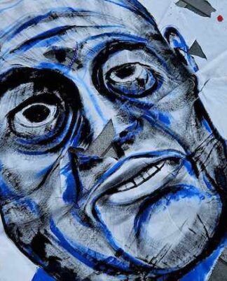 Israeli Prime Minister Benjamin Netanyahu as portrayed on a protest banner in New Zealand's largest city Auckland yesterday