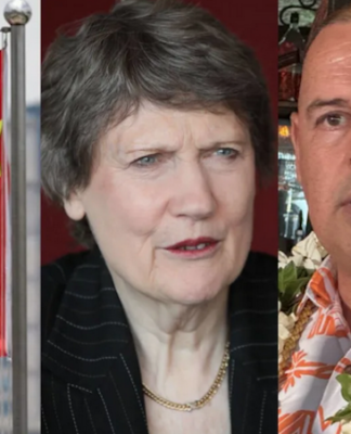 Former NZ Prime Minister Helen Clark, Cook Islands Prime Minister Mark Brown