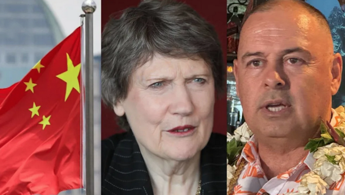 Former NZ Prime Minister Helen Clark, Cook Islands Prime Minister Mark Brown