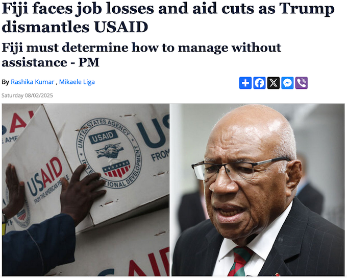 How Fijivillage News reported the USAID crackdown