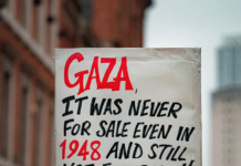 "Gaza isn't for sale" . . .