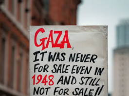 "Gaza isn't for sale" . . .