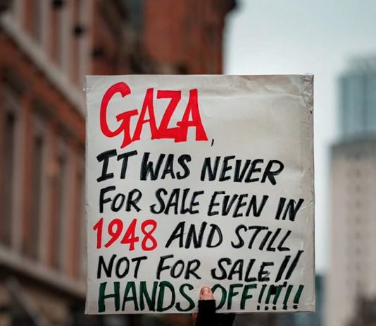 "Gaza isn't for sale" . . .