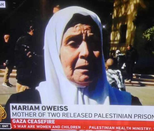 A Palestinian mother, Mariam Oweiss, speaking about her two sons