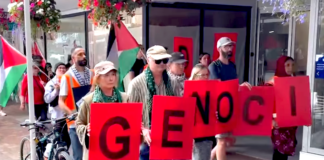 Protesters against Israeli genocide in Nelson today