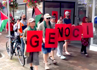 Protesters against Israeli genocide in Nelson today