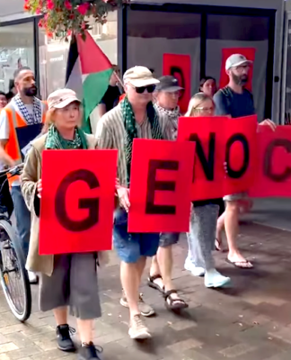 Protesters against Israeli genocide in Nelson today