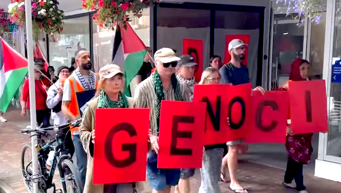 Protesters against Israeli genocide in Nelson today