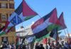 A pro-Palestine rally in Auckland's Te Komititanga Square