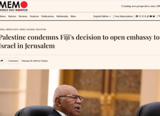 Fij's planned Jerusalem move . . . illegal under international law