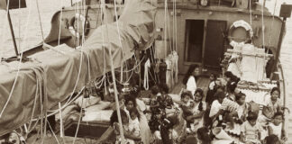 Rongelap Islanders on board the Rainbow Warrior bound for Mejatto in May 1985