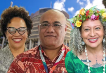 Aotearoa Tongan Response Group's Anahila Kanongata'a (from left), Pakilau Manase Lua and Karlo Mila