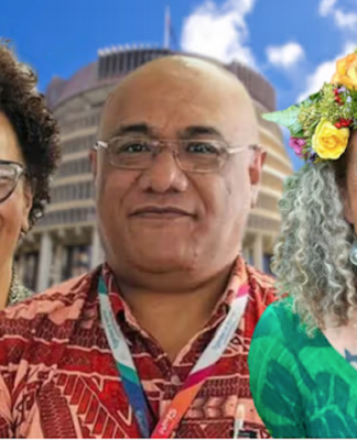Aotearoa Tongan Response Group's Anahila Kanongata'a (from left), Pakilau Manase Lua and Karlo Mila
