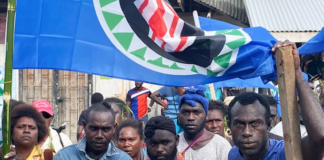 People waiting to vote in Bougainville’s capital Buka during the referendum on independence in 2019