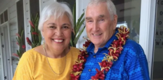 Luamanuvao Winnie Laban and her husband Dr Peter Swain