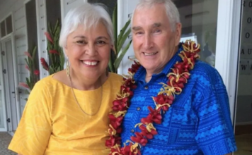 Luamanuvao Winnie Laban and her husband Dr Peter Swain