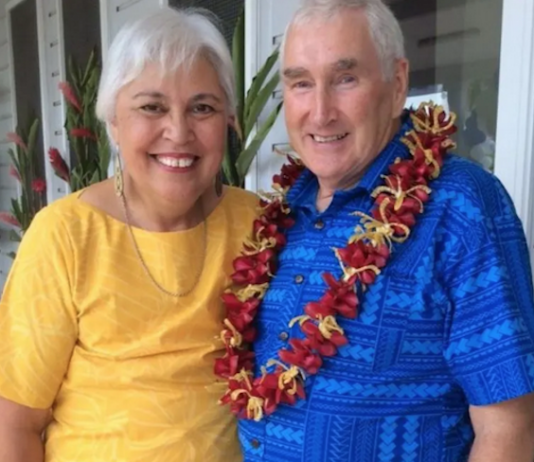 Luamanuvao Winnie Laban and her husband Dr Peter Swain