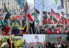 Protesters in Auckland call for a permanent end to the war on Palestinians in Gaza and the West Bank and for justice