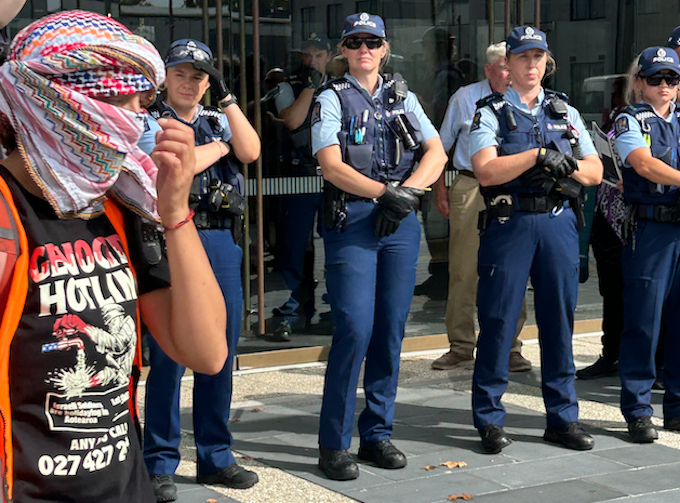 Ben Vorderegger was the first of nine protesters who appealed on behalf of Palestinans before being thrown out