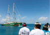 The Greenpeace flagship Rainbow Warrior arrives in the Marshall Islands