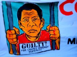 "Guilty" . . . Filipino protesters in New Zealand at the Black Friday vigil had no doubts on the accountability and fate of former President Rodrigo Duterte