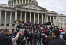 Trump supporters marching on the US Capitol on 6 January 2021