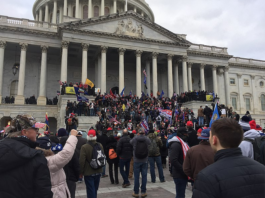 Trump supporters marching on the US Capitol on 6 January 2021