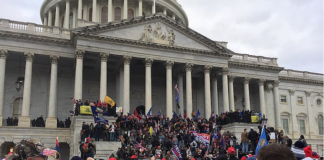 Trump supporters marching on the US Capitol on 6 January 2021