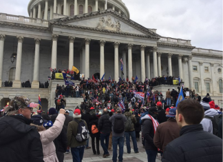 Trump supporters marching on the US Capitol on 6 January 2021