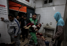 The morgue of the Al-Aqsa Martyrs Hospital in Deir Al Balah, Gaza