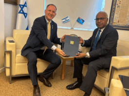 A meeting between Fiji’s Ambassador-designate to Israel Filipo Tarakinikini (right) with Israel's Chief of Protocol Gil Haskel as he presents a copy of his credentials yesterday