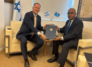 A meeting between Fiji’s Ambassador-designate to Israel Filipo Tarakinikini (right) with Israel's Chief of Protocol Gil Haskel as he presents a copy of his credentials yesterday