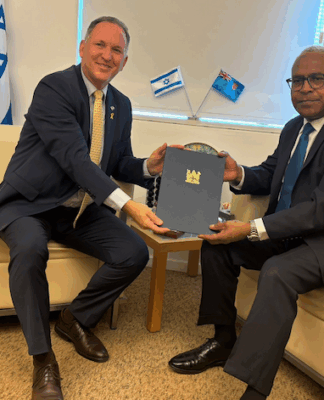 Tarakinikini appointed as Fiji’s ambassador-designate to Israel A meeting between Fiji’s Ambassador-designate to Israel Filipo Tarakinikini (right) with Israel's Chief of Protocol Gil Haskel as he presents a copy of his credentials yesterday
